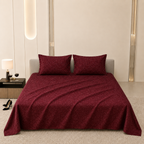 Premium Embossed Red Bedsheet with 2 Pillow Covers
