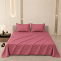 Premium Embossed Pink Bedsheet with 2 Pillow Covers