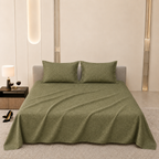 Premium Embossed Light Green Bedsheet with 2 Pillow Covers