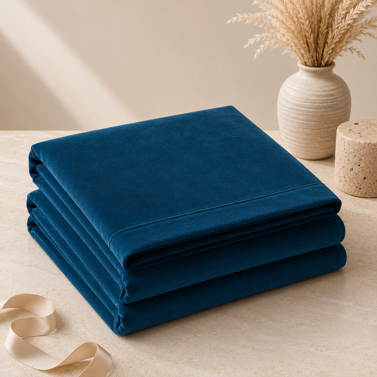 Velvet Solid Winter Bedsheet for Double Bed King Size with 2 Pillow Covers
