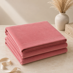 Velvet Solid Winter Bedsheet for Double Bed King Size with 2 Pillow Covers