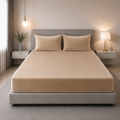 Velvet Solid Winter Bedsheet for Double Bed King Size with 2 Pillow Covers