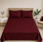 Premium Embossed Red Bedsheet with 2 Pillow Covers
