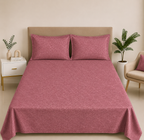 Premium Embossed Pink Bedsheet with 2 Pillow Covers