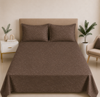 Premium Embossed Light Brown Bedsheet with 2 Pillow Covers