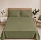 Premium Embossed Light Green Bedsheet with 2 Pillow Covers