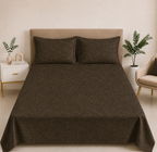 Premium Embossed Brown Bedsheet with 2 Pillow Covers