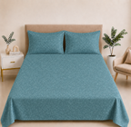 Premium Embossed Blue Bedsheet with 2 Pillow Covers