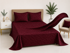 Premium Embossed Red Bedsheet with 2 Pillow Covers