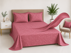 Premium Embossed Pink Bedsheet with 2 Pillow Covers