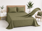 Premium Embossed Light Green Bedsheet with 2 Pillow Covers
