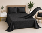 Premium Embossed Dark Grey Bedsheet with 2 Pillow Covers