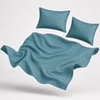 Premium Embossed Blue Bedsheet with 2 Pillow Covers