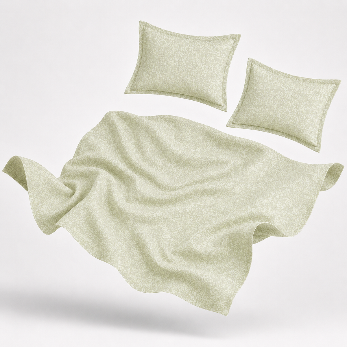 Premium Embossed Cream Bedsheet with 2 Pillow Covers