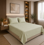 Premium Embossed Cream Bedsheet with 2 Pillow Covers