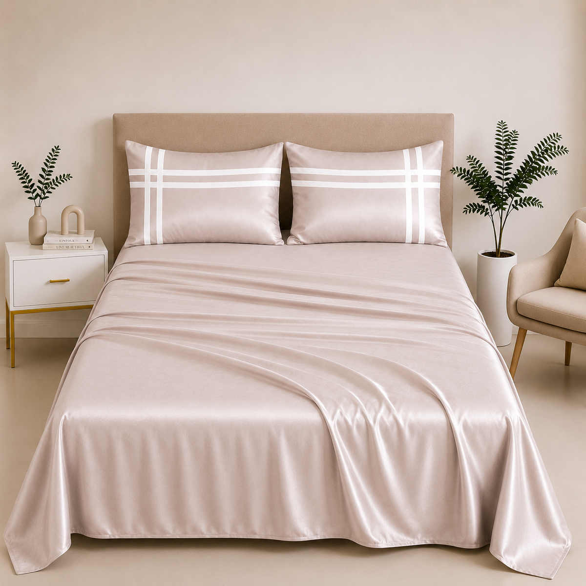 Double Bedsheet with 2 Pillow Covers