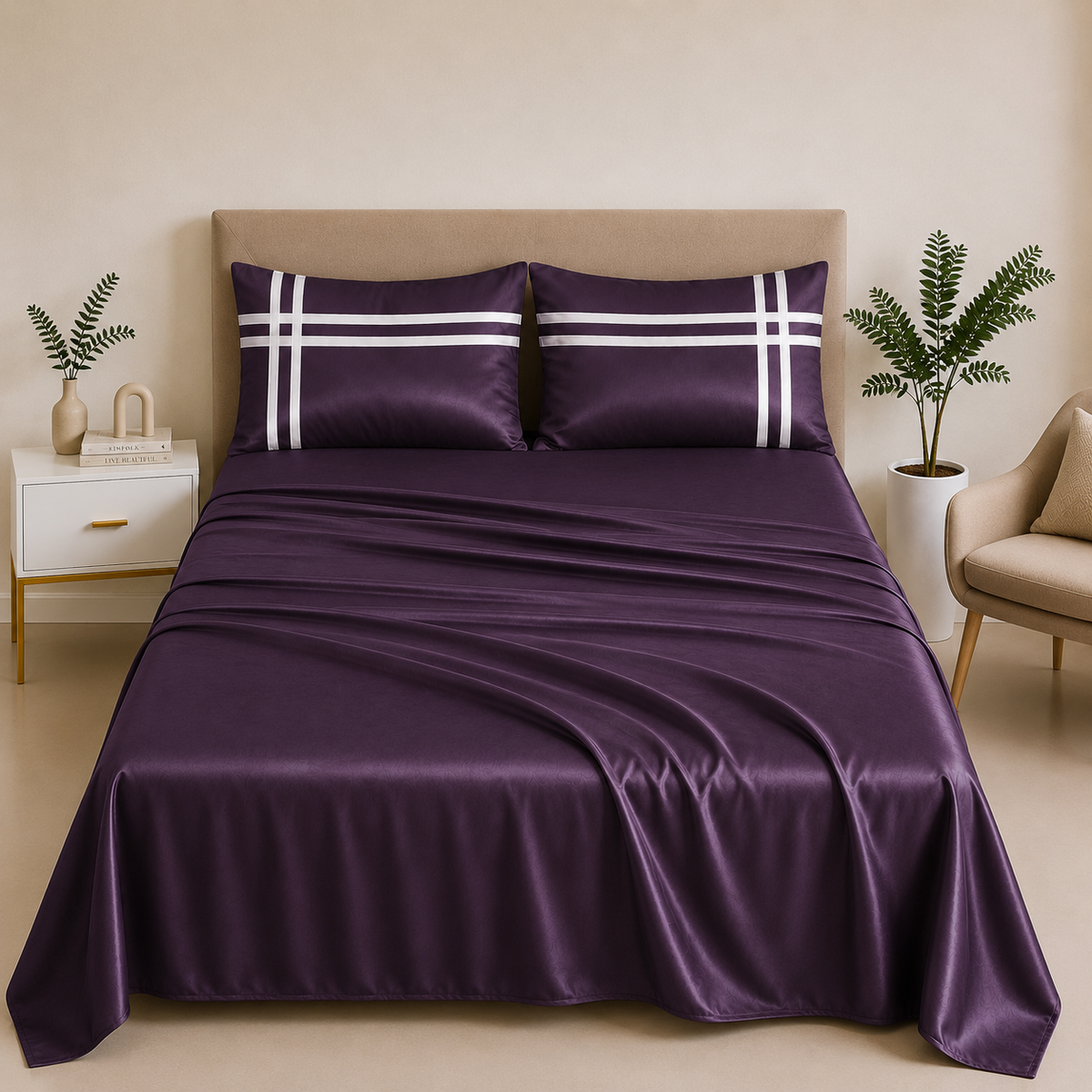 Double Bedsheet with 2 Pillow Covers