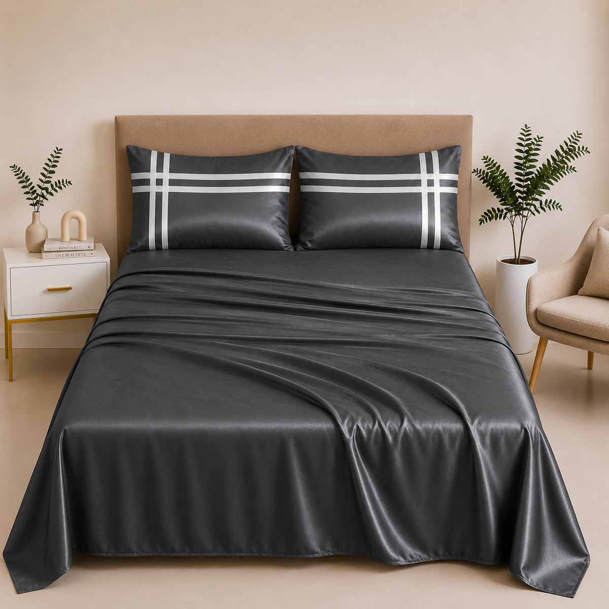 Double Bedsheet with 2 Pillow Covers