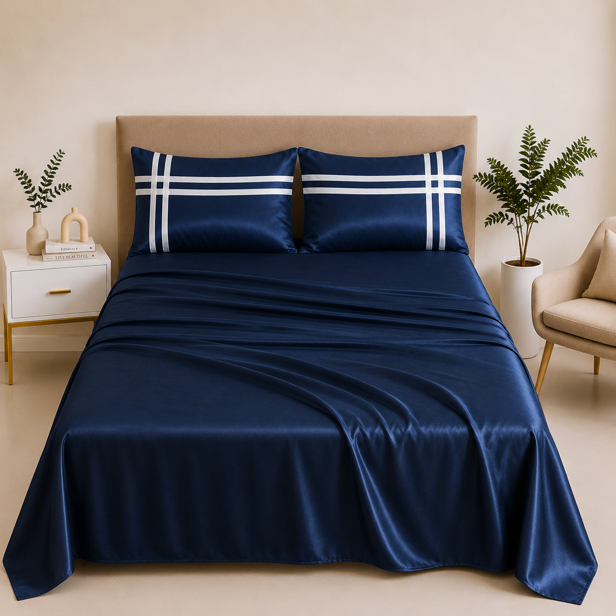 Double Bedsheet with 2 Pillow Covers