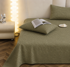 Premium Embossed Light Green Bedsheet with 2 Pillow Covers