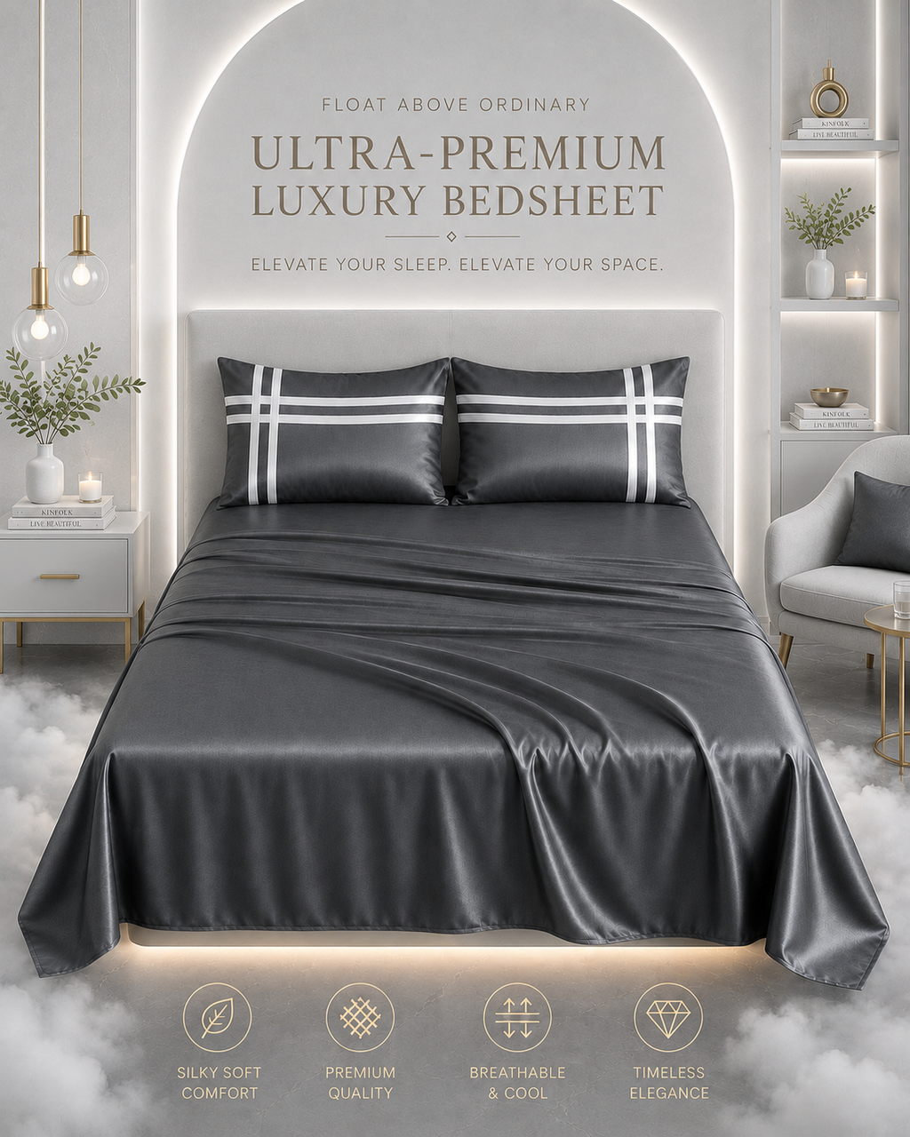 Double Bedsheet with 2 Pillow Covers