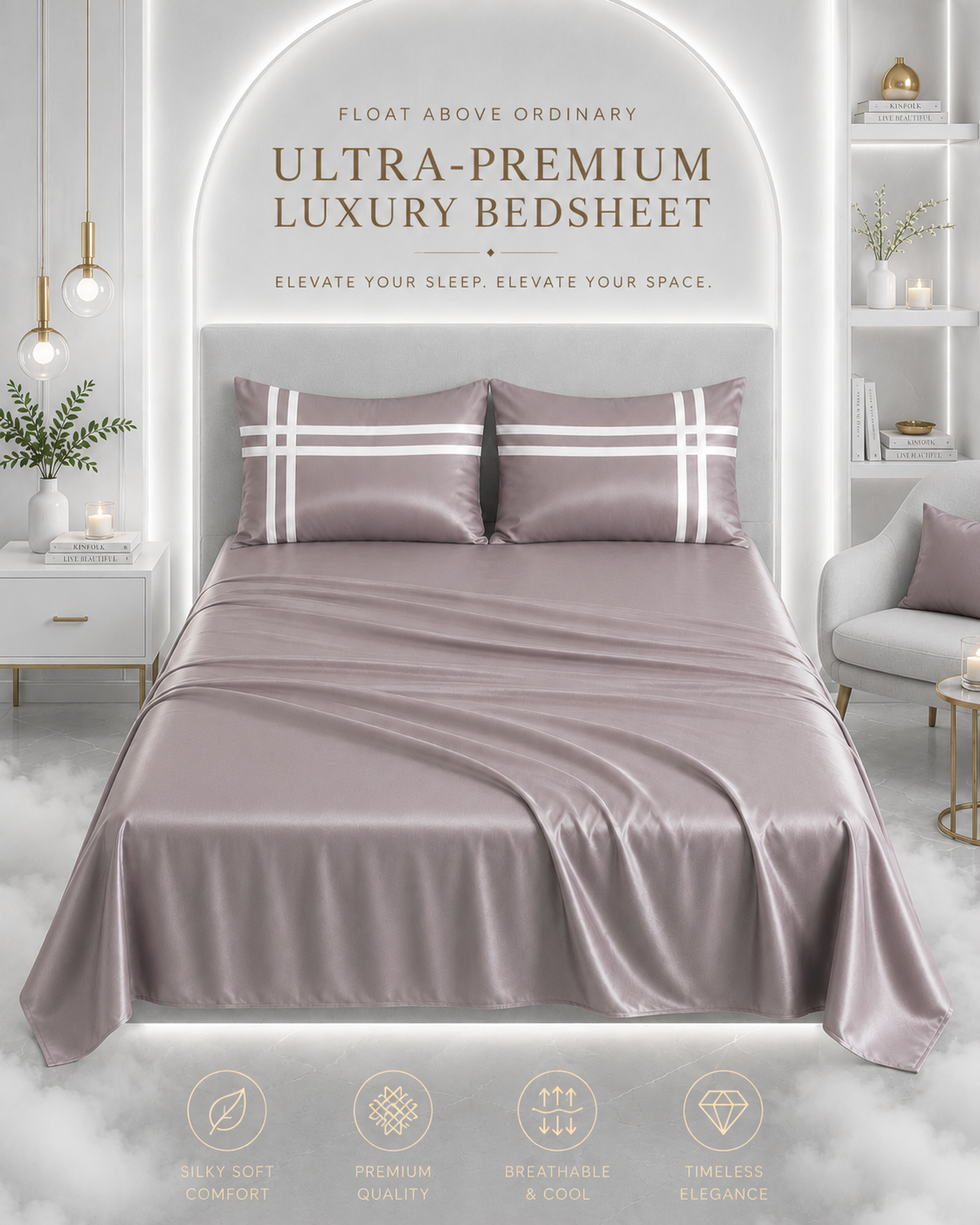 Double Bedsheet with 2 Pillow Covers