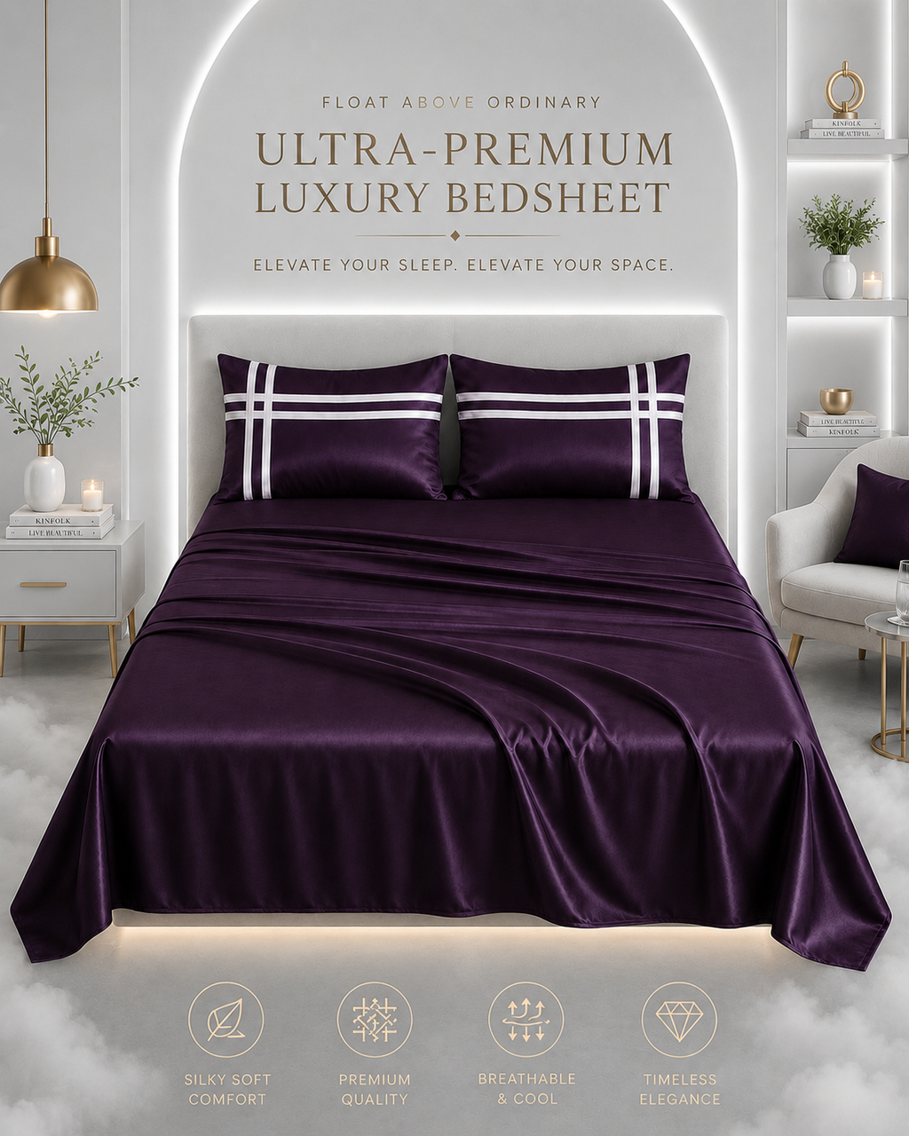 Double Bedsheet with 2 Pillow Covers