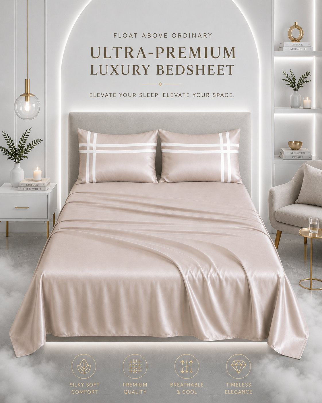 Double Bedsheet with 2 Pillow Covers