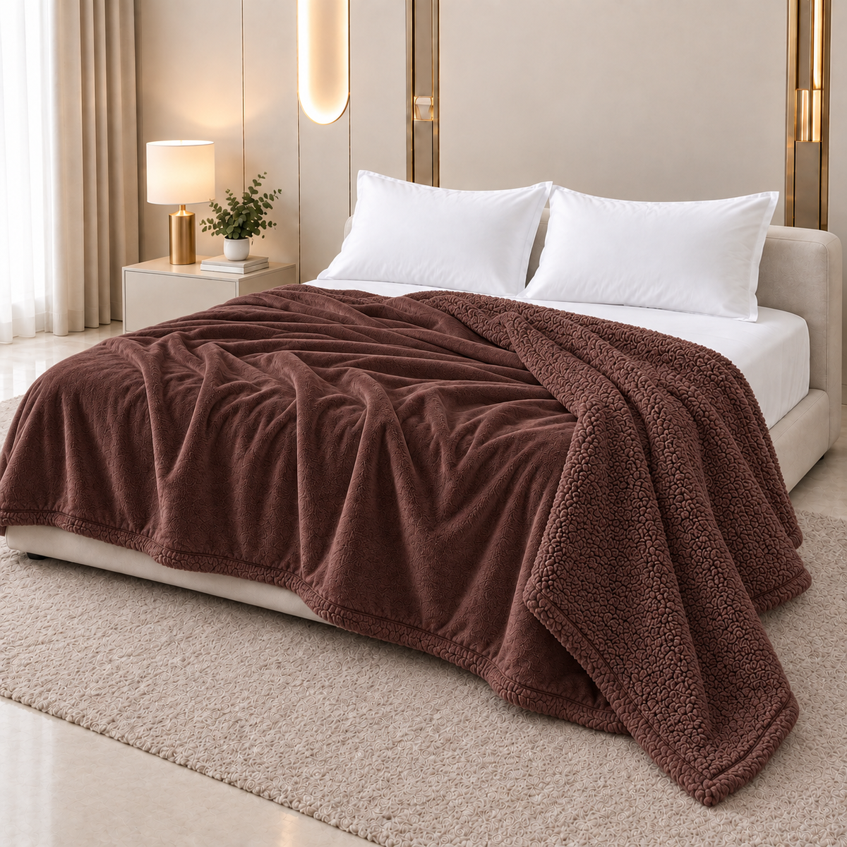 Ultra Soft Mink Touch AC Blanket - Brown