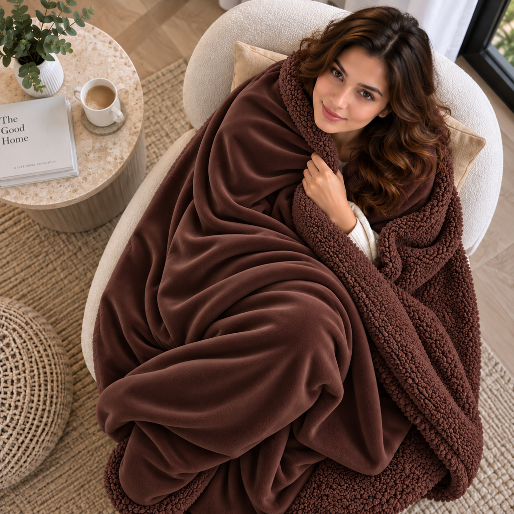 Ultra Soft Mink Touch AC Blanket - Brown