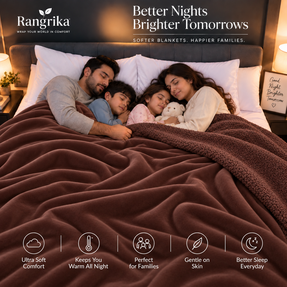 Ultra Soft Mink Touch AC Blanket - Brown
