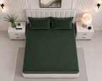 Velvet Solid Winter Bedsheet for Double Bed King Size with 2 Pillow Covers